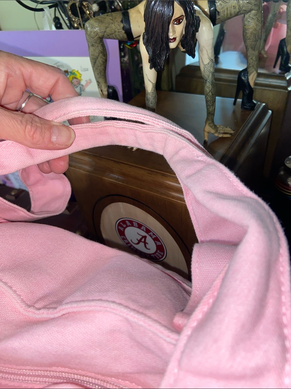 Victoria's Secret Pink Striped Canvas Tote - Picture 4 of 9